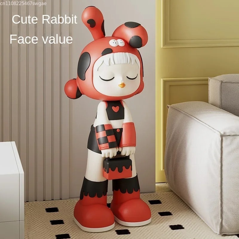 Home Decor Resin - Kunst Cartoon Meisjesbeeldje Binnenmode Karaktermodel Hars