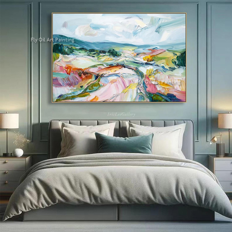 Home Decor Color Palettes - Met de hand geschilderd landschappenschilderij met