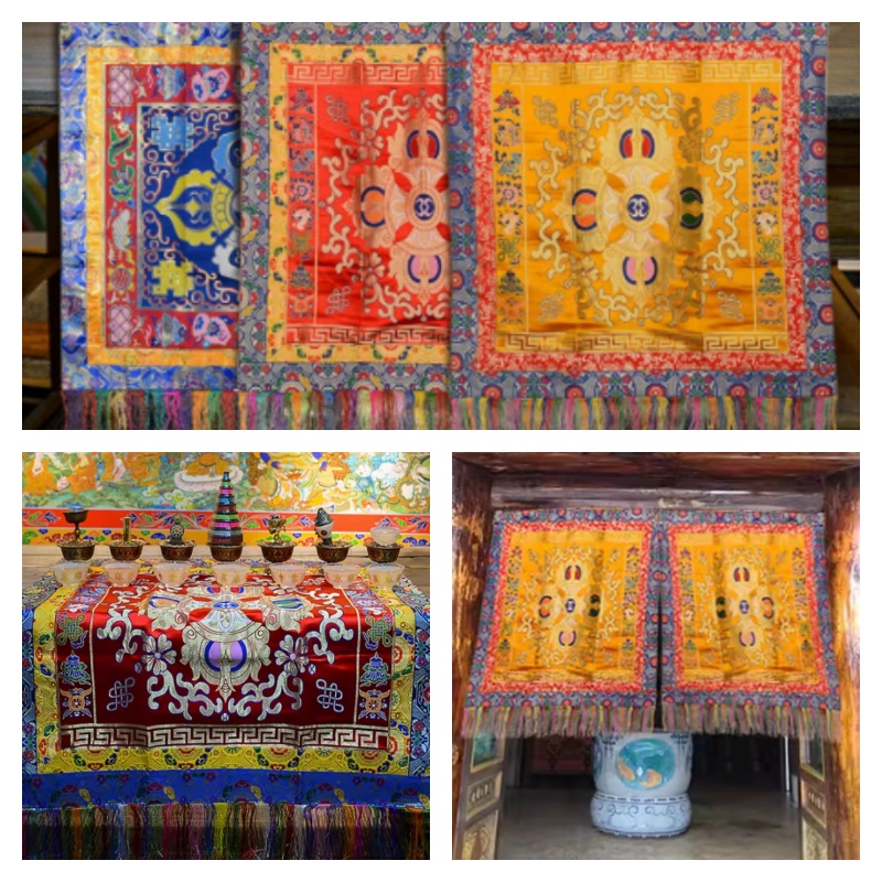 Home Decor Handmade - Handgemaakte borduurtafelkleden Tempels Boeddhistische zalen Huizen