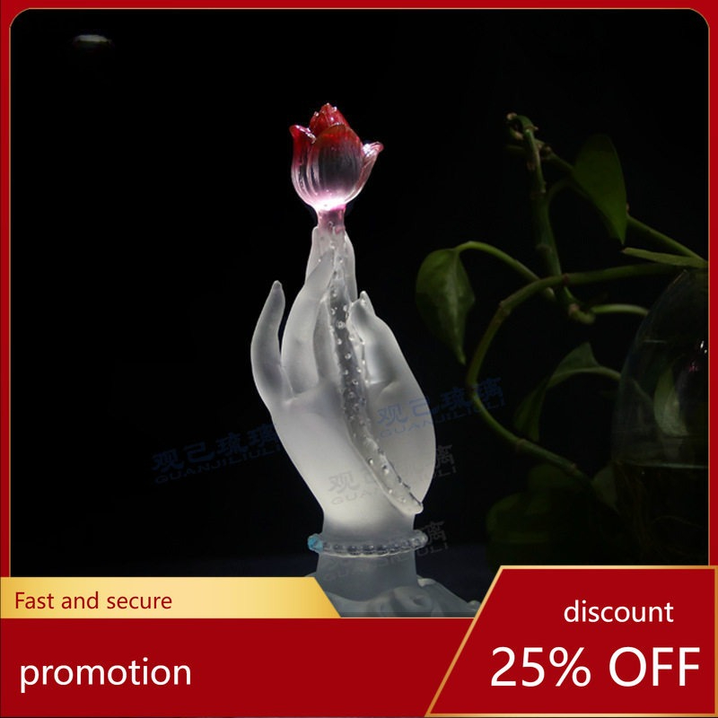 Home Decor Handicraft - Cz geglazuurd lotusornament met Boeddha's hand