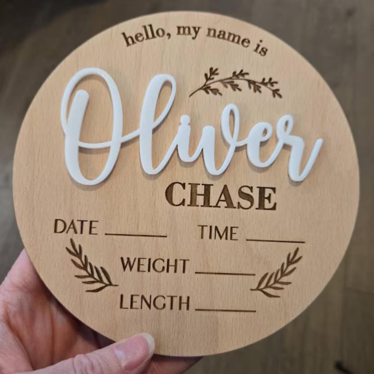 Home Decor Product - 1Pc Aangepaste Baby Aankondiging Teken Houten