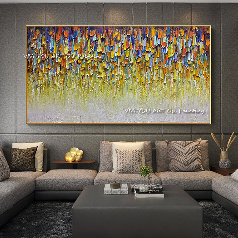 Home Decor Color Palettes - De abstracte handgemaakte kleur dik olieverfschilderij