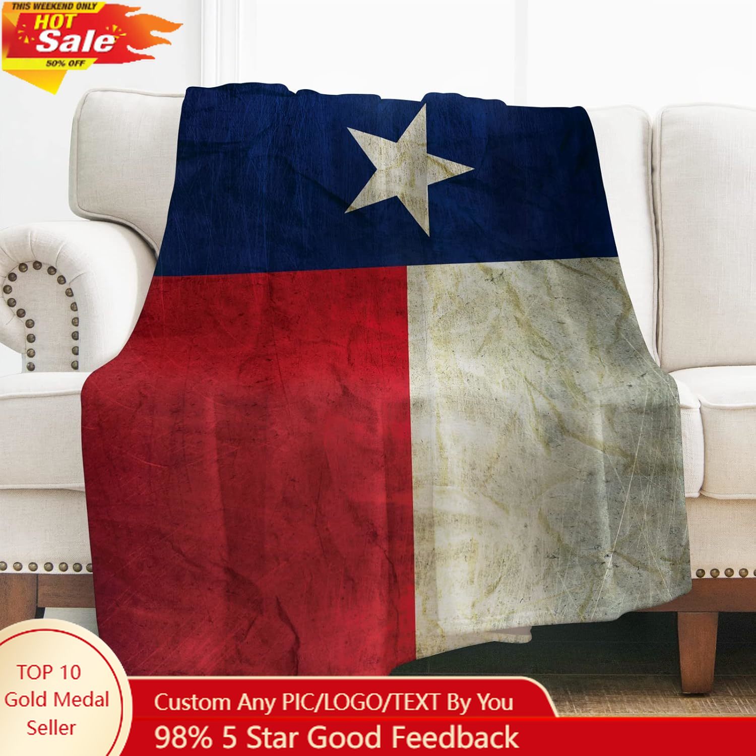 Home Decor Sofa - Levens Texas Vlag Gooi Deken Cadeaus