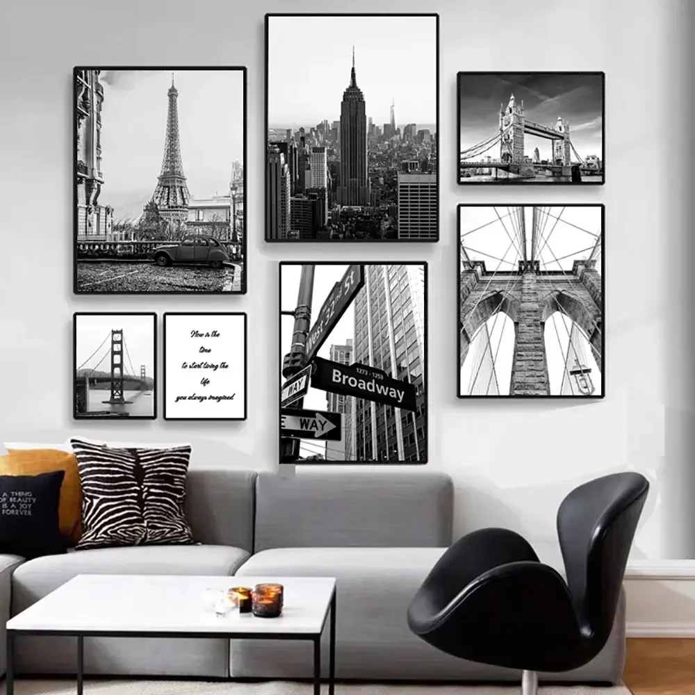 Home Decor London - Moderne stadsbezienswaardigheden New York Londen landschap