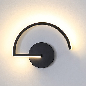 Home Decor On Wall - Moderne Scandinavische LED-wandlamp, minimalistische zwarte geometrische