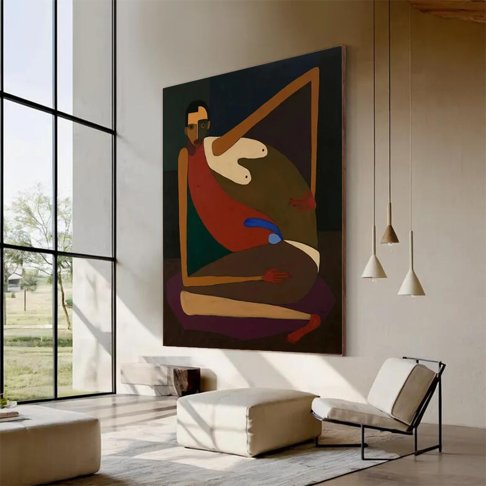 Home Decor Free Images - Handgemaakt abstract olieverfschilderij op canvas Uniek