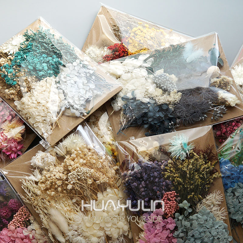 Home Decor Handicraft - 1-pack kunstplanten gedroogde echte bloemen geconserveerde