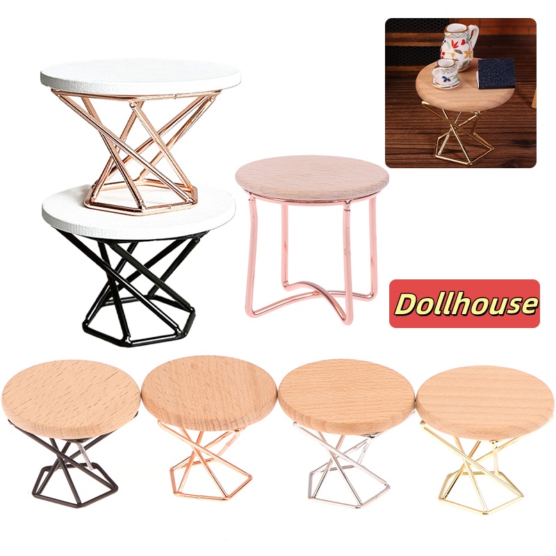 Home Decor Furniture - 1/12 Poppenhuis Simulatie Salontafel Ronde Theetafel