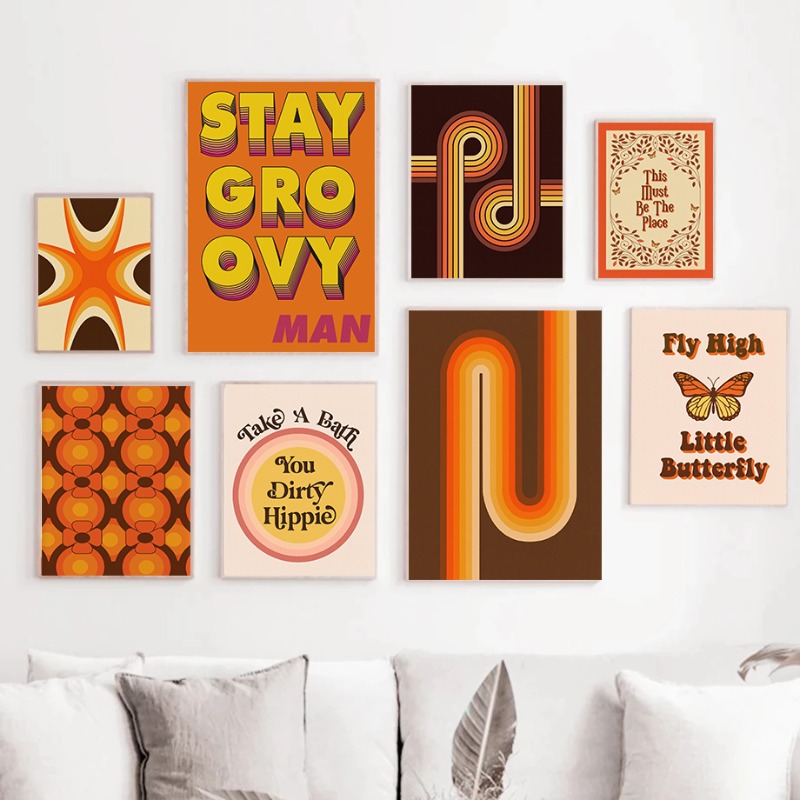 Home Decor Hippie - Retro jaren '70 Hippie Kunstprint Vintage