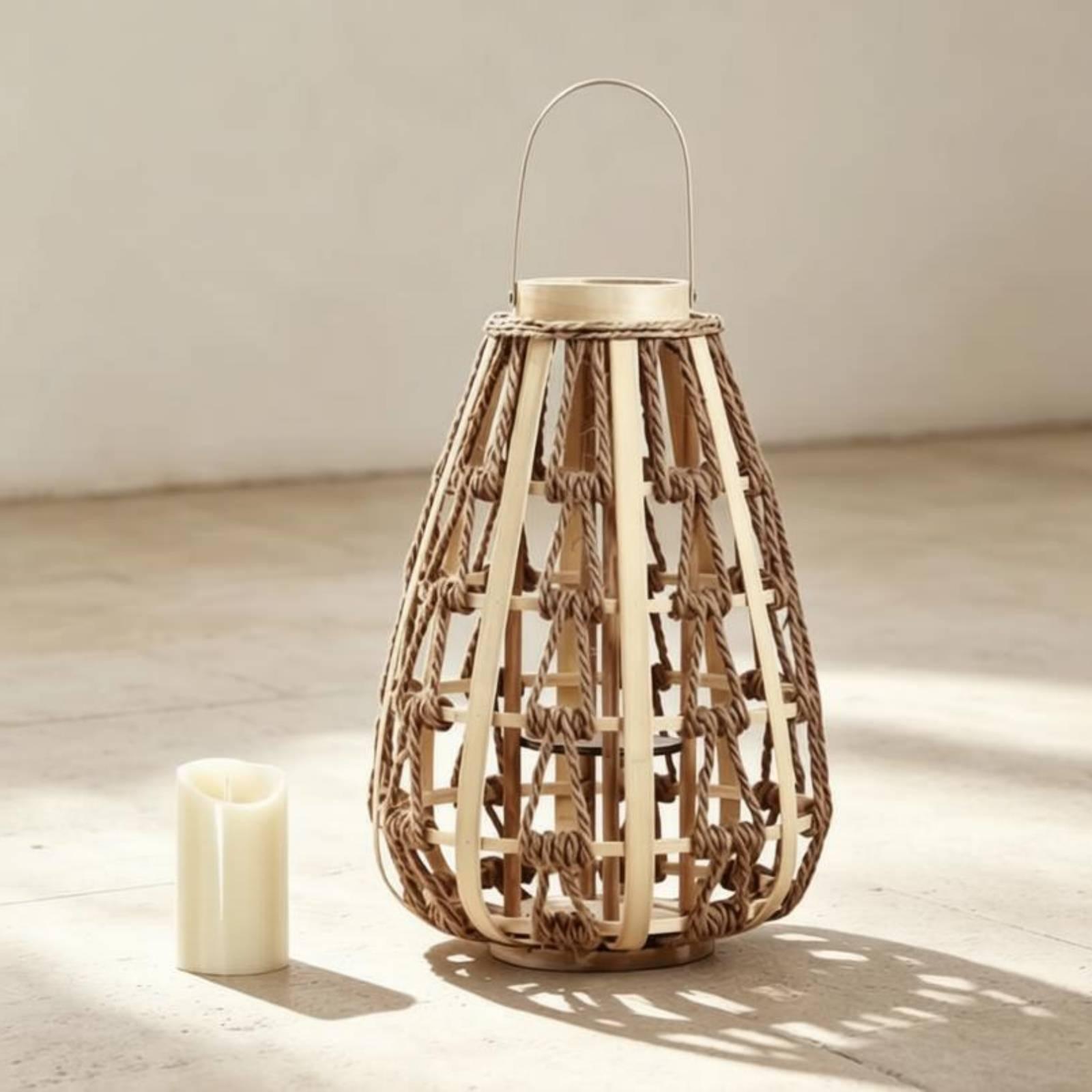 Natuurlijke houten touwlantaar - Home Decor Handmade recensie en prijs