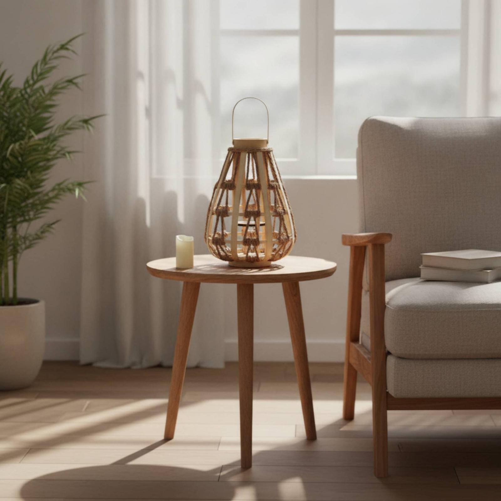 Natuurlijke houten touwlantaar - Home Decor Handmade recensie en prijs