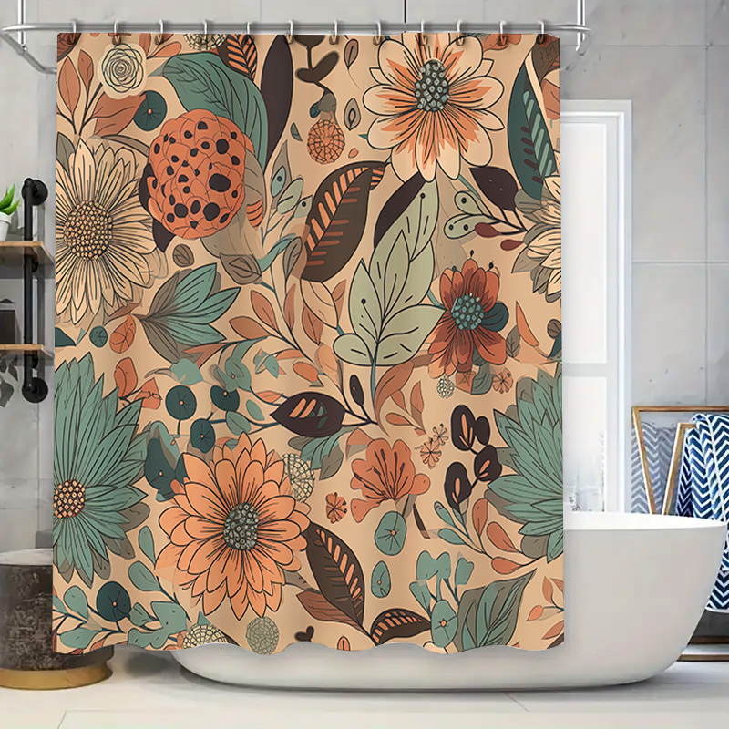 Modern bloemendouche gordijn,  - Home Decor Color Palettes recensie en prijs