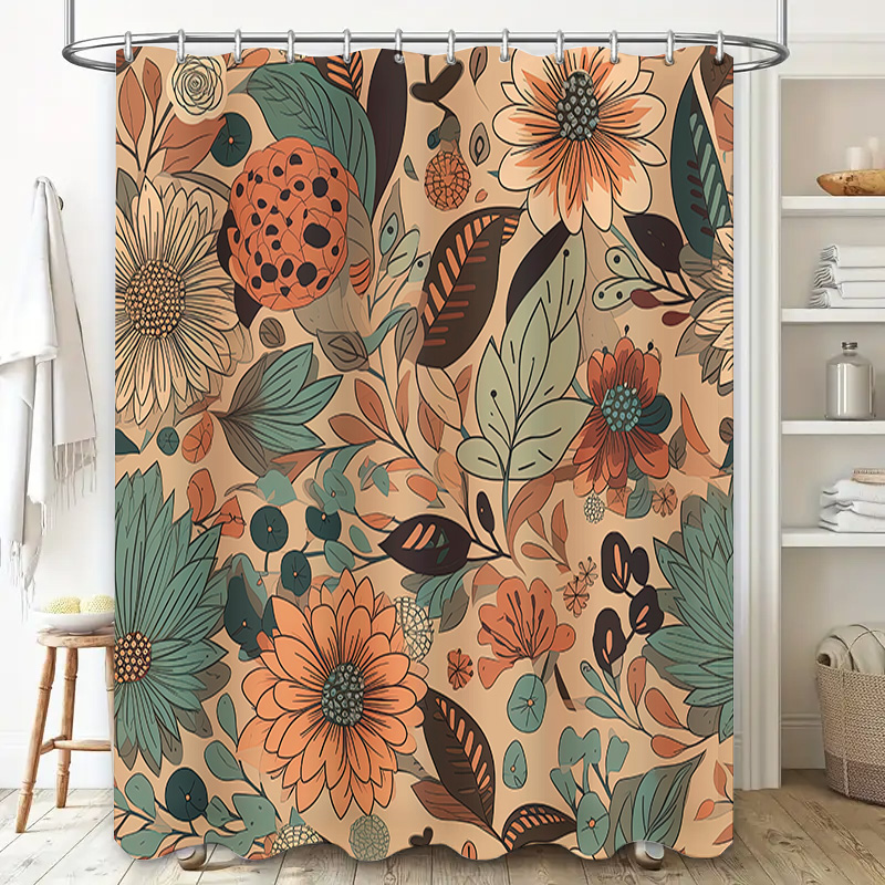 Modern bloemendouche gordijn,  - Home Decor Color Palettes recensie en prijs