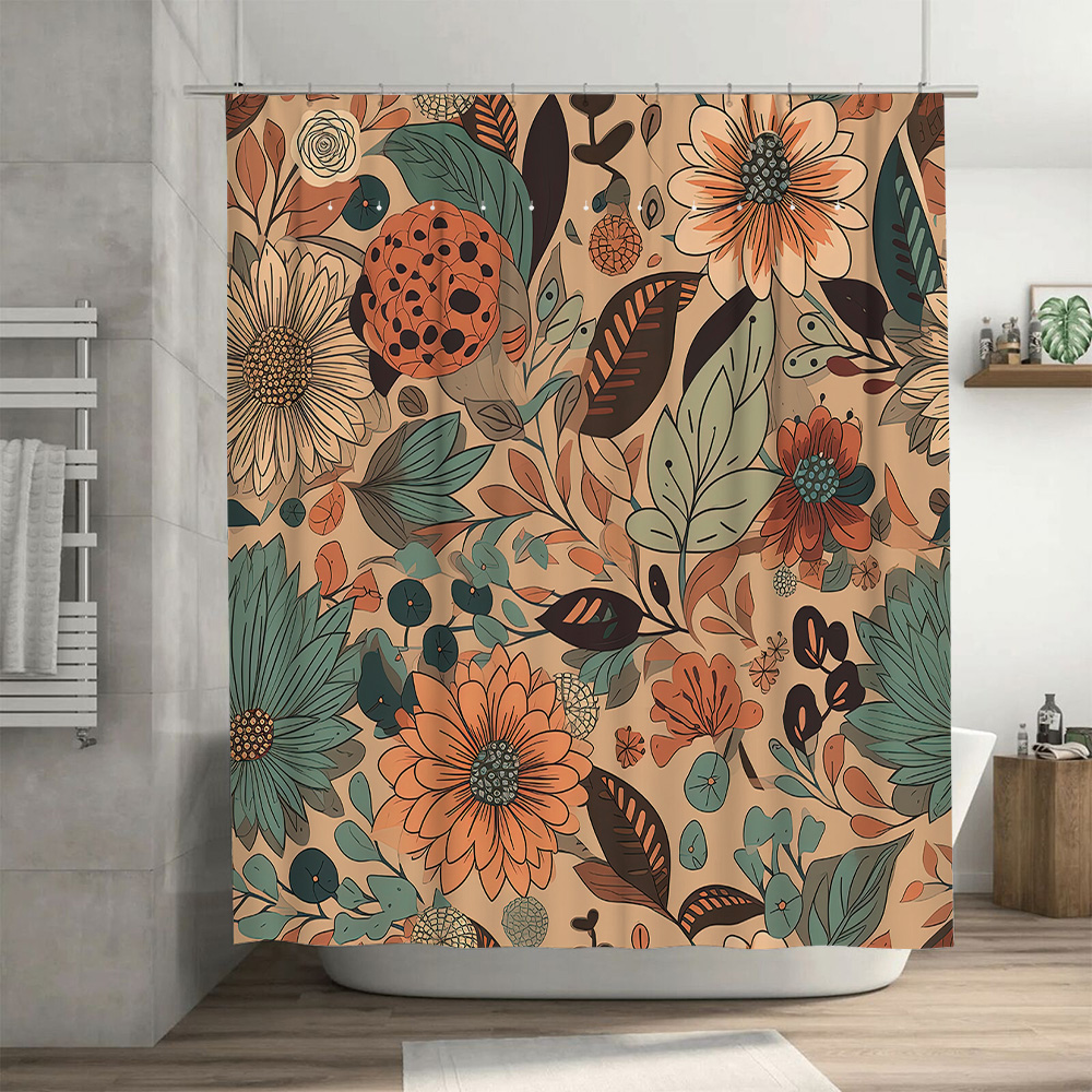 Modern bloemendouche gordijn,  - Home Decor Color Palettes recensie en prijs