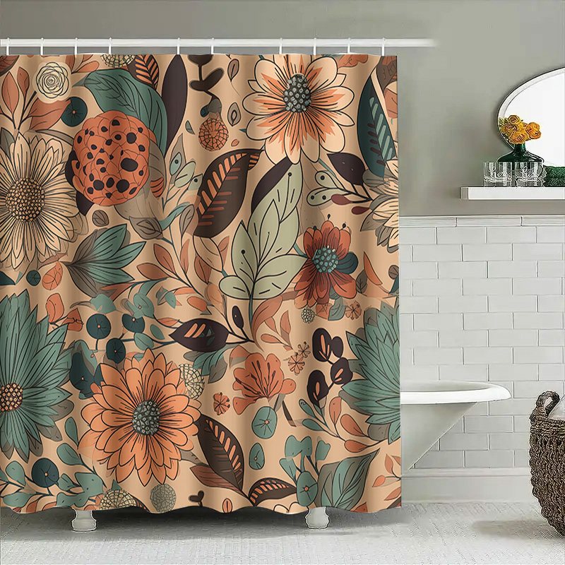 Modern bloemendouche gordijn,  - Home Decor Color Palettes recensie en prijs