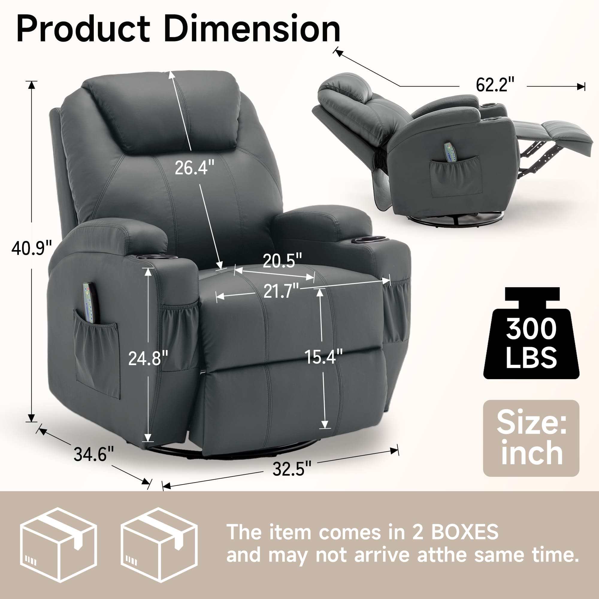 Relaxfauteuil met massage en w - Home Decor Sofa recensie en prijs