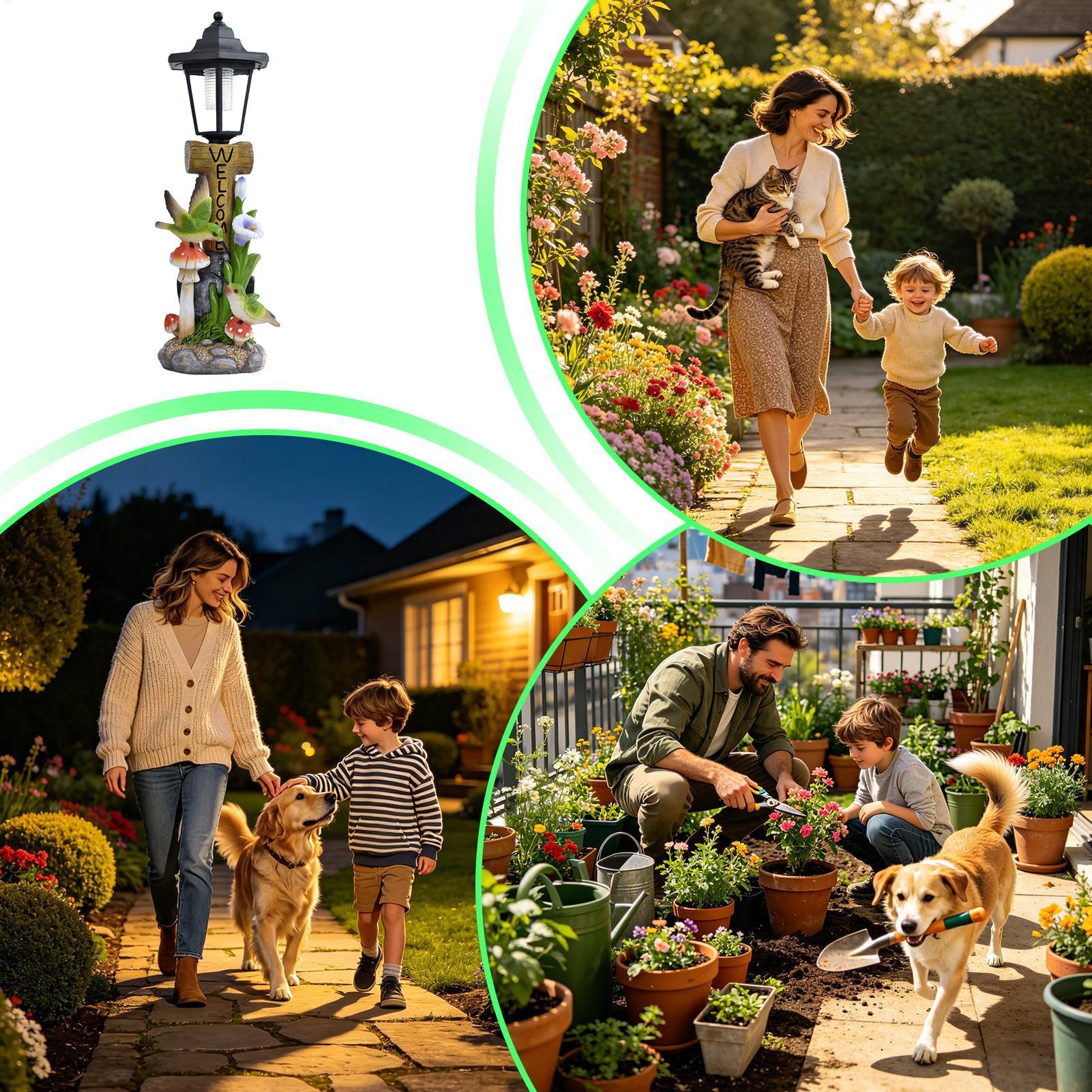 Solar Garden Lights Statue Aut - Home Decor Resin recensie en prijs