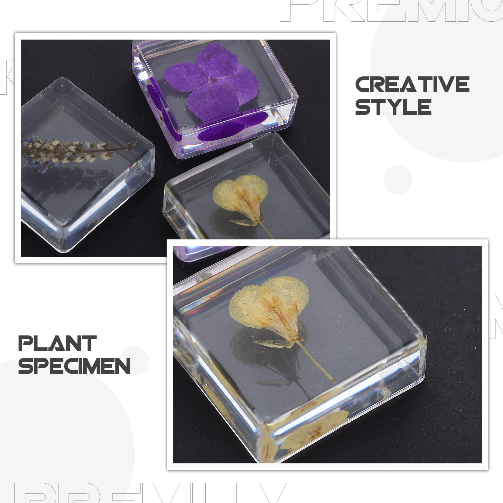 3-delige bloemenhars specimens - Home Decor Resin recensie en prijs