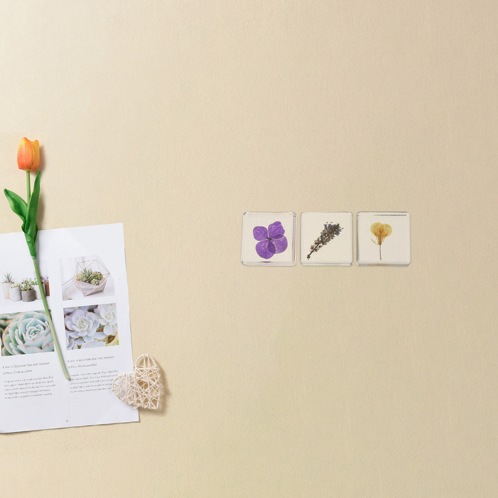 3-delige bloemenhars specimens - Home Decor Resin recensie en prijs
