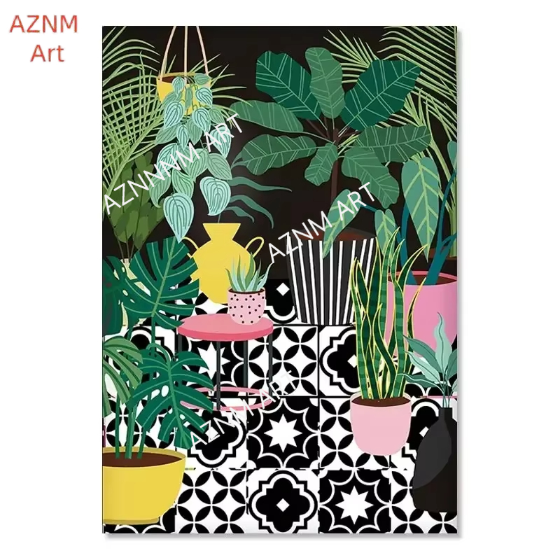 Moderne muurkunst canvas schil - Home Decor Green recensie en prijs