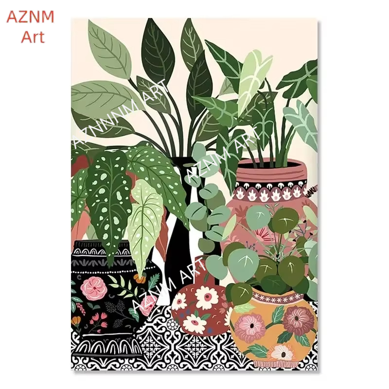 Moderne muurkunst canvas schil - Home Decor Green recensie en prijs