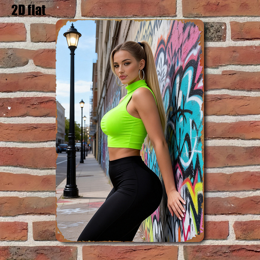 2D vintage metalen bord straat - Home Decor Game recensie en prijs