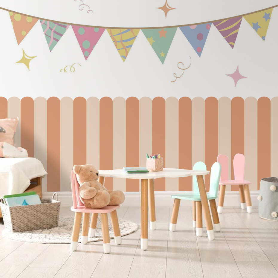Veelkleurig verticaal gestreep - Home Decor Game recensie en prijs